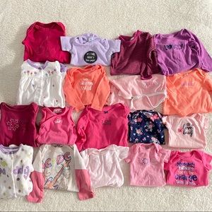 Bundle baby onesie in white pink purple orange red